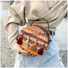 Totes Summer womens Bohemian woven handbag shoulder beach bag casual handbag H240330