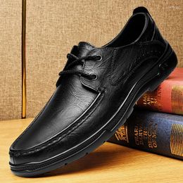 Casual Shoes Genuine Leather Men Lace Up Oxfords Soft Cow Male Footwear Black Sneakers Zapatos Casuales Hombres