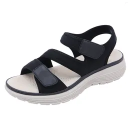 Sandals Women Dressy Summer 2024 Sports Wedge Heel Lightweight Hook Loop Large Outdoor Open Toe Beach Female