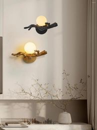 Wall Lamps Resin Tree Branch Vintage LED Sconces Bedroom Bedside Corridor Background Indoor Lighting Home Decor