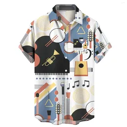Men's Casual Shirts Men Youth Stylish Cartoon Print Top Blouse Turndown Collar Button Front Pocket Classic Daily Streetwear