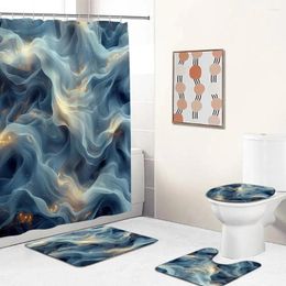 Shower Curtains Abstract Colourful Art Bath Mat Set Aesthetic Bathroom Rugs Toilet Lid Cover Washable Home Decorations