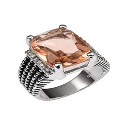 Band Rings Huge Morganite With Mti White Crystal Zircon 925 Sterling Sier Ring For Women And Men Size 6 7 8 9 10 11 F15122318214 Drop Dhz9I