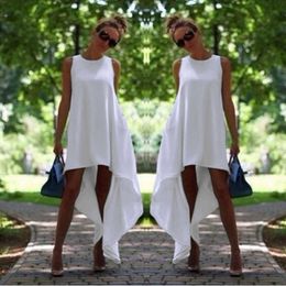 Sexy Round Neck Sleeveless Irregular Loose Casual Oversized For Women's Ponytail Sale Dress 268132