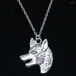 Chains 20pcs Fashion Necklace 35x30mm Wolf Dog Wolfhound Pendants Short Long Women Men Colar Gift Jewellery Choker