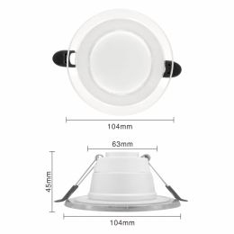 10pcs/lot LED Downlight 6W LED Lamp 220V Spotlight Recessed Round Panel Light 3 Colours Changeable Indoor Lighting Down light