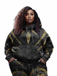 Overbobo Plus Size Moletons Mulheres Big Size Roupas Lg Manga Imprimir Solto Mulheres L-9XL Hoodie Top Pulôver Plus Size C2hW #