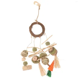 Other Bird Supplies Chewing Toy Natural Rattan Woven Parrot Hanging Shredding Birdcage Foraging