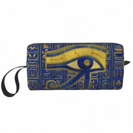 gold Egyptian Eye Of Horus Toiletry Bag Portable Wadjet Lapis Lazuli Cosmetic Makeup Organiser Beauty Storage Dopp Kit Case S6Ju#