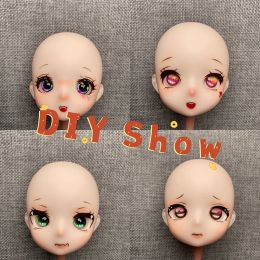 DIY 30cm Doll Makeup Doll 2D Doll Anime Face Doll Head or Whole Doll Lol Doll Beautiful Girl Doll Toy Gift (Head Can Be Opened)