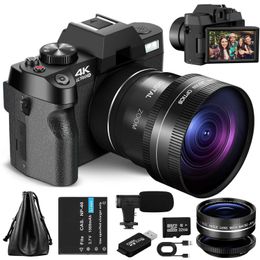 G-Anica Digital Camera for Pography and Video 16X Digital Zoom 4K 48MP Vlogging Camera for with 180° Flip Screen 240327