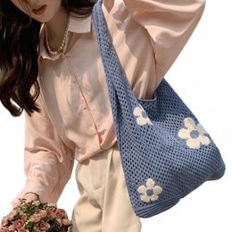 large Capacity Ethnic Style Fr Hold-out Bohemian Mesh Women Handbag Shoulder Bag Woven Knitted Bag Tote Bag 5522#