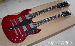 6strings and 12 strings double neck sg400 shop custom SG electric guitar in red color8996531
