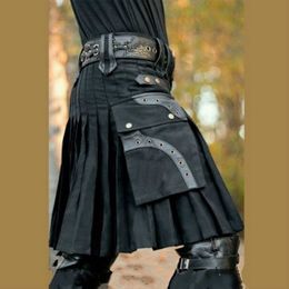 2021 New Scottish Mens Kilt Traditional Skirt Metal Classic Retro Traditional Personality Kilts Cheque Pattern Skirts