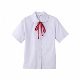 new Girl Cute Uniforms Round Doll Collar Shirt Blouse Women Clothes White Jk Japanese School Girl Cosplay Sailor Shirts Girls t3KX#