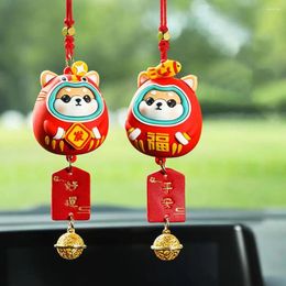 Decorative Figurines Adorable Car Pendant Safety Plaque Chinese Style Rearview Mirror Year Dog Vehicle Supplies