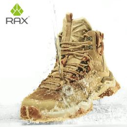RAX Men Hiking Shoes Mid-top Leather Waterproof, Anti-slip, Anti-impact Outdoor Sports, Hiking, Camping, Hunting, Climbing Shoes