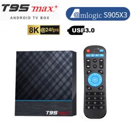T95 MAX Plus Smart TV Box Android 9.0 Amlogic S905X3 4G 32G 64G Set Top Box 2.4G 5G Wifi 3D Voice 8K 4K Media Player BT5.0 HDR