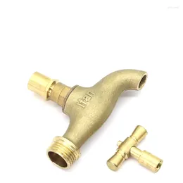 Bathroom Sink Faucets 1PC Vintage Mop Pool Brass Bibcock Wall Mount Water Spit Outdoor Freeze Protection All Copper Faucet With Key Thread