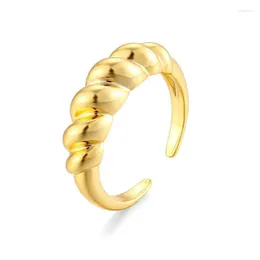 Bangle European And American Style Personalized Design Open Ring With Adjustable Minimalist Plated Genuine Gold To