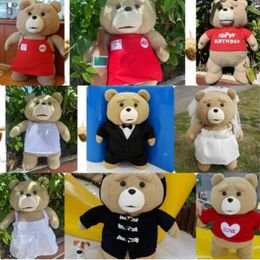 Wholesale cute 43cm bitter faced teddy bear plush toy for children's games, playmates, holiday gifts, bedroom decoration