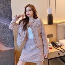Work Dresses Casual Two-Piece Suit For Women Cardigan Jackets Short Skirt Loose And Elegant Female Spring Summer 2024