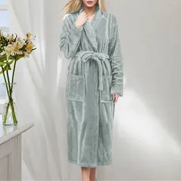 Home Clothing Lightweight Nightgown Soft Plush Winter Robe Women Female Dressing Bathrobe Long Warm Casual Autumn Gowns Robes