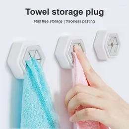 Hooks 2/3/4PCS Dishcloth Plug Punch Free Self Adhesive Home Storage Waterproof Wall Mounted Organizer Towel Hook For Kitchen Tool