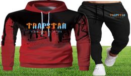 Men039s Tracksuits Tracksuit Brand Printed Sportswear Men Warm Two Pieces Set Loose Hoodie Sweatshirt Pants Jogging2444386