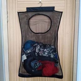 Laundry Bags Home Space Saving Durable Basket Dirty Clothes Over Door Hamper Folding Hanging Mesh Storage Bag Bedroom Bathroom