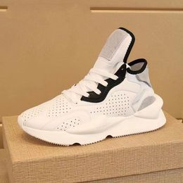 Y3 Shoes for Mens Luxury Sneakers Y3 Black Knight Spring Casual Sports Shoes Designer Sneakers Leather Trainers Low Top Height Increase Men White Shoes 9007