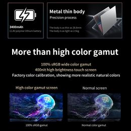 BYONE i7-10750H Gaming Laptop DDR4 16GB 512G 1T Laptops 16Inch +14 Touch Screen 1920x1080 Protable Intel Core i7 Touch Laptop