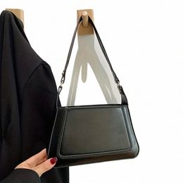 2024 new fi single shoulder bag solid color simple bag female new bright face leisure underarm bag foreign style handbag m7D9#