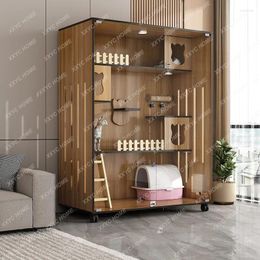 Cat Carriers Villa Cage Home Indoor Cattery House Cabinet Super Large Free Space Luxury Nest