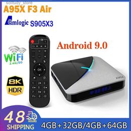 Set Top Box A95X F3 Air Amlogic S905X3 RGB Light Intelligent Android TV Box Media Player Dual WiFi 4K BT5.0 A95XF3 Android 9.0 Set-top Box Q240330