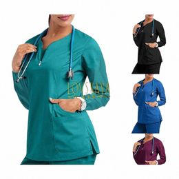 autumn and winter elastic quick drying operating room work nurse uniforms lg sleeved hand wing clothes A7td#