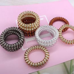 10Pcs Spiral Hair Ties Rubber Bands Coil Hair Bands Telephone Cord Bobbles Elastic Hairbands ,No Trace Strong Hold Waterproof