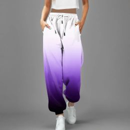 Streetwear Y2k Pants For Women 2023 High Waist Baggy Pockets Harem Pants Parachute Sweatpants Gradient Printed Casual Trousers