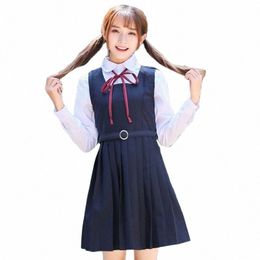 japanese School Students Uniform Spring Naval College Style Sailor Clothing Suit Korean Girls Costume Sets y34a#