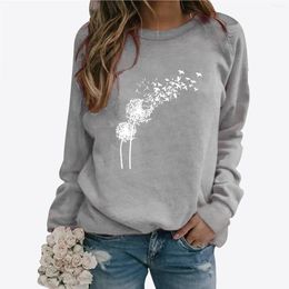 Women's Hoodies Cotton Sweatshirts Women Dandelion Print Casual Fashion Sweatshirt Top Ladies Small