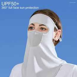 Cycling Caps Ice Silk Face-Cover Neck Gaiter Adjustable Ear Rope Eye Expose Sun Protection Riding Golf Sunscreen Cover