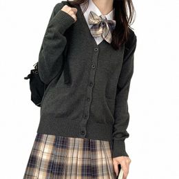 kaki JK DK uniforme scolastica maglione cardigan giacca donna uomo autunno nuovo giapponese scollo a V per il tempo libero Lg manica studente maglione n9UC #