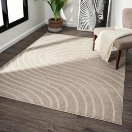 Carpets Modern Geometric Wave Beige 8x10 Area Rug