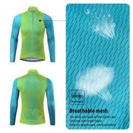Santic Cycling Jersey Men's Long Sleeve Tops Mountain Bike Shirts Bicycle Jackets Pockets Outdoor Sports Clothing Asian Size