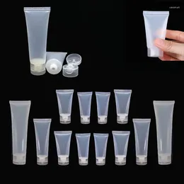 Storage Bottles 50Pcs 15-100ML Empty Plastic Cosmetic Soft Tubes With Flip Lid Refillable Sample Facial Cream Lotion Makeup Container
