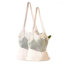 Shopping Bags Eco Friendly Cotton Net Tote Bag Mesh Canvas Sac Toile Personnalisable