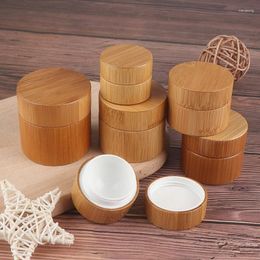 Storage Bottles Bamboo Bottle Cream Nail Art Mask Empty Cosmetic Container Box