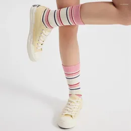 Women Socks Fall Winter Anti-slip Vintage Striped Women's Sports High Elasticity Breathable Sweat