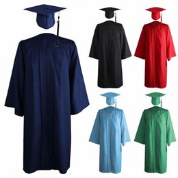 graduati Cap And Gown Set School Uniform Student Academic Robe Adult Graduati Suit University Academic Suit Graduati Gown X1yv#