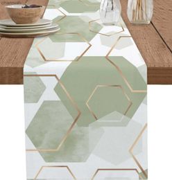 Table Runner Yellow Modern Abstract Art Aesthetics Green Geometr Linen Runners Dresser Scarves Decor Dinner Wedding Party yq240330